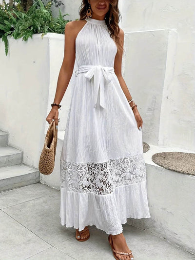 Lace Detail Sleeveless Maxi Cami Dress - Ebony's Shopping