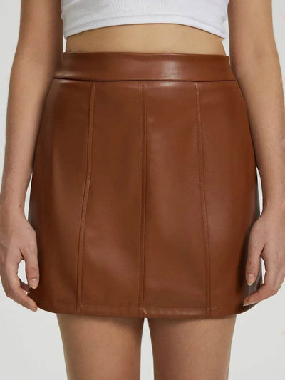 Mini Skirt with Zipper - Ebony's Shopping