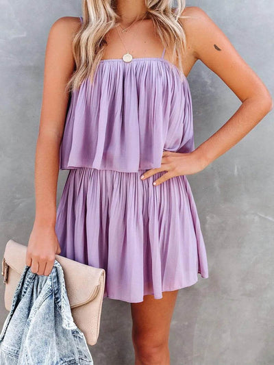 Ruched Spaghetti Strap Romper - Ebony's Shopping