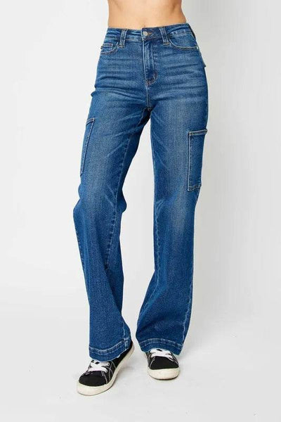 Judy Blue Full Size High Waist Cargo Jeans - Ebony's Shopping