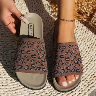 Leopard Open Toe Sandals - Ebony's Shopping