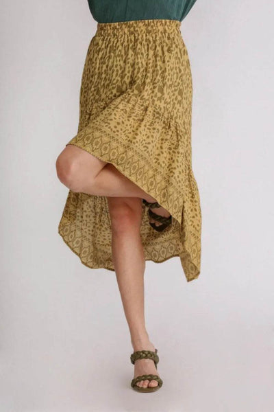 Umgee Full Size Animal Border Print High Low Skirt Plus Size - Ebony's Shopping