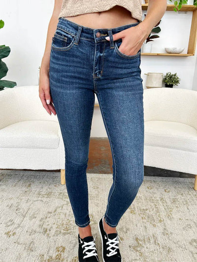 Judy Blue Full Size Classic Handsand Skinny Jeans - Ebony's Shopping