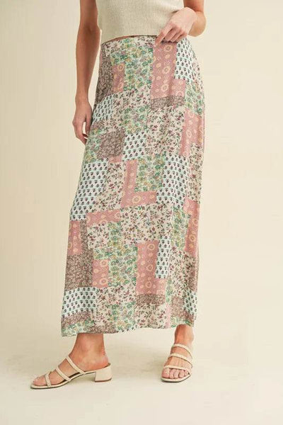 Aemi + Co Printed Maxi Skirt - Ebony's Shopping
