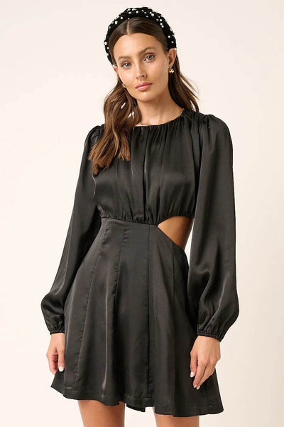 Mittoshop Satin Side Cutout Detail Mini Dress - Ebony's Shopping