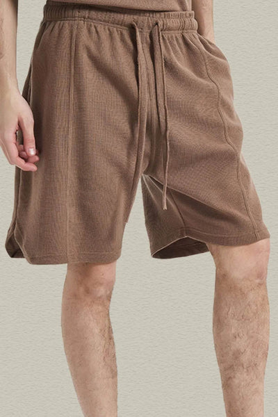 Men's Drawstring Pocketed Shorts - Ebony's Shopping