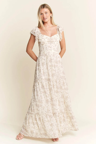 Jade By Jane Full Size Ruffle Sleeve Tiered Maxi Dress Plus Size - Ebony's Shopping