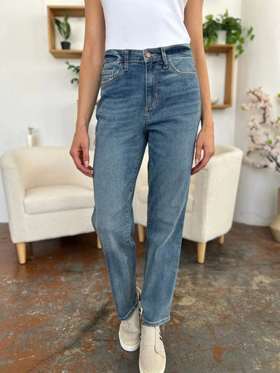 Judy Blue Full Size High Waist Straight Jeans - Ebony's Shopping