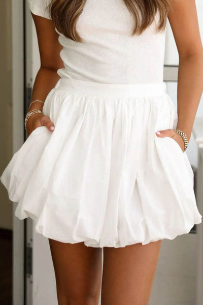 Bubble Mini Skirt with Pockets - Ebony's Shopping
