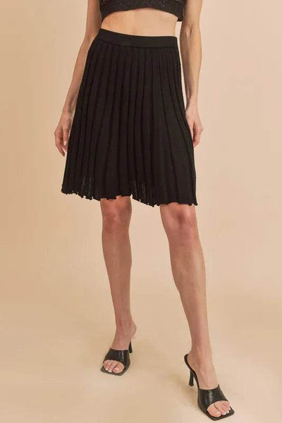 Aemi+Co Elastic Waist Knit Skort - Ebony's Shopping