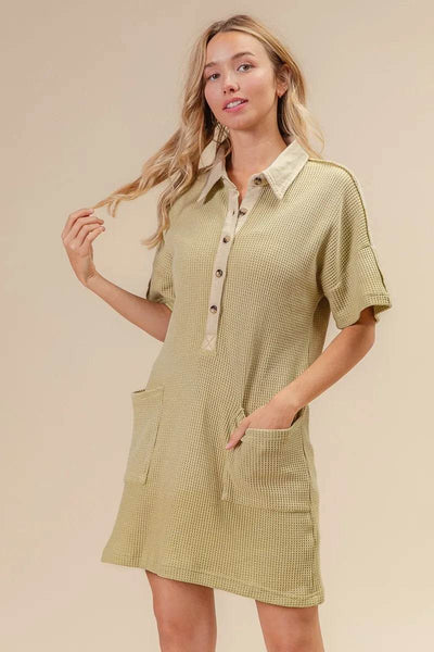 BiBi Dip Dye Mineral Washed Knit Dress - Ebony's Shopping