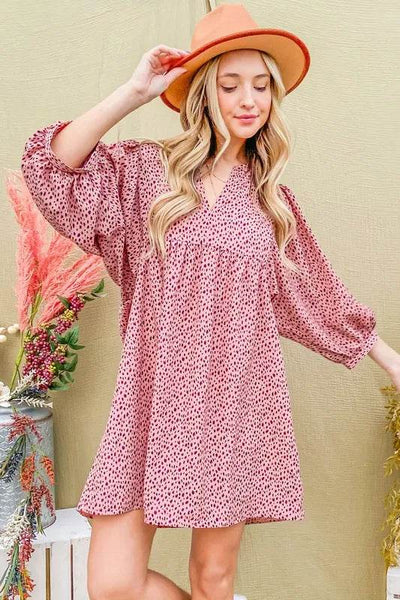 And The Why Leopard Print Baby Doll Mini Dress - Ebony's Shopping