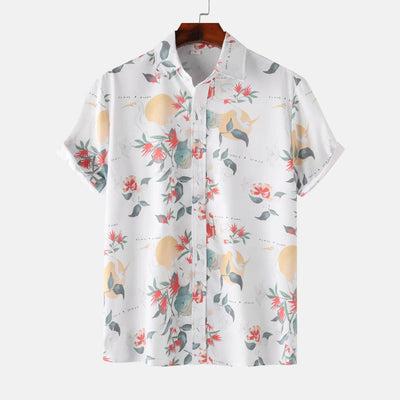 Men's Printed Short Sleeve Summer Hawaiian Shirt - Ebony's Shopping