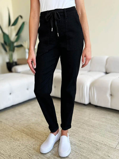 Judy Blue Full Size High Waist Double Roll Cuff Jeans - Ebony's Shopping