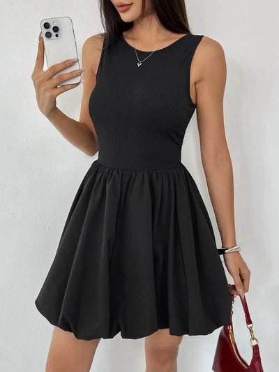 Perfee Ruched Sleeveless Mini Dress - Ebony's Shopping