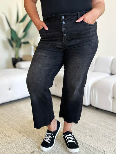 Judy Blue Full Size High Waist Button Fly Jeans - Ebony's Shopping