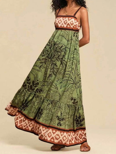 Tropical Print Maxi Cami Dress - Ebony's Shopping