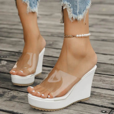 Open Toe Wedge Sandals - Ebony's Shopping