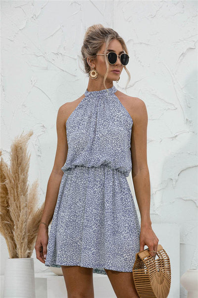 Floral Tied Sleeveless Mini Dress - Ebony's Shopping