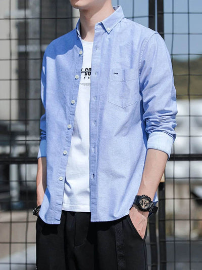 Men's Plus Size Button-Down Casual Shirt - Ebony's Shopping