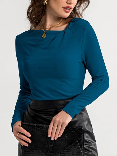 FAM-FAM Twisted Long Sleeve T-Shirt - Ebony's Shopping