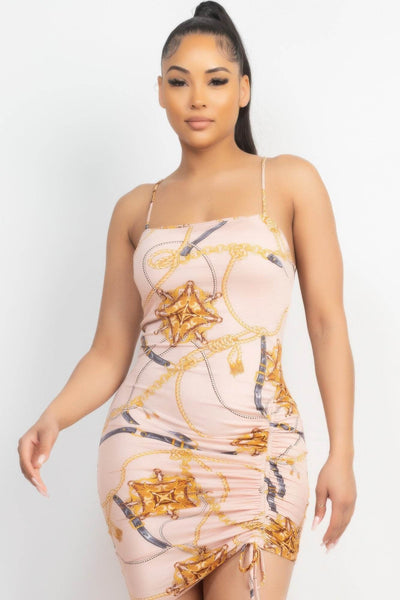 Side Ruched Asymmetrical Hem Dress - Ebony's Shopping