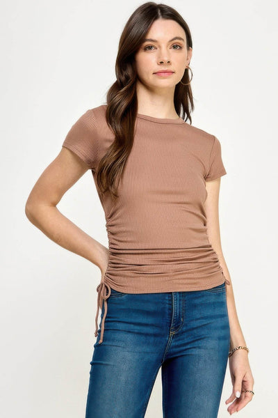Side Ruched Detail Top - Ebony's Shopping