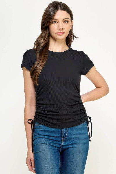 Side Ruched Detail Top - Ebony's Shopping
