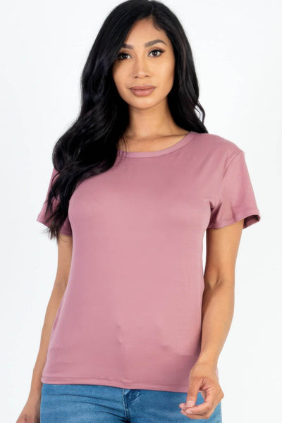 Basic Short Sleeve T-shirt - Ebony's Shopping