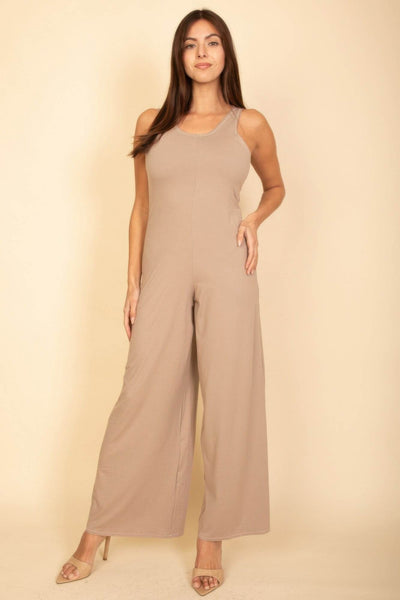 Sleeveless Tank Wide Leg Jumpsuit - Ebony's Shopping