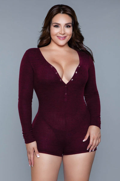 Nala Romper Burgundy - Ebony's Shopping