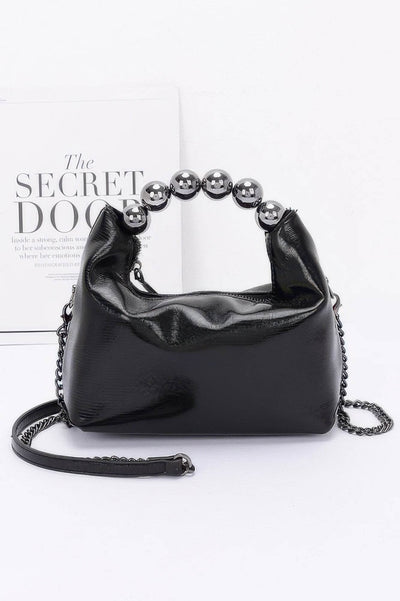 Metallic Ccb Ball Handle Bag - Ebony's Shopping