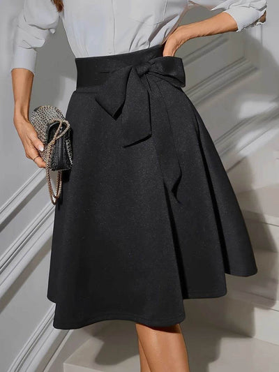 Tied Knee Length Skirt - Ebony's Shopping