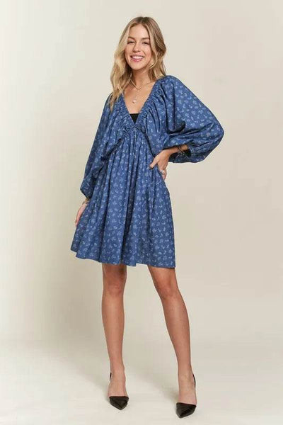 ADORA Batwing Sleeves Floral Dress - Ebony's Shopping