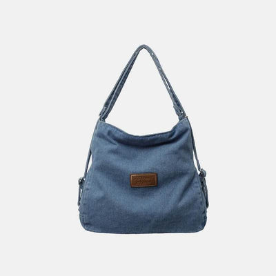 Adjustable Strap Denim Shoulder Bag - Ebony's Shopping