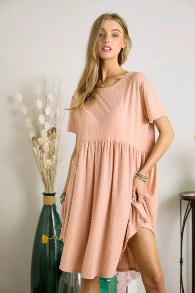 ADORA Swiss Dot Babydoll Dress - Ebony's Shopping