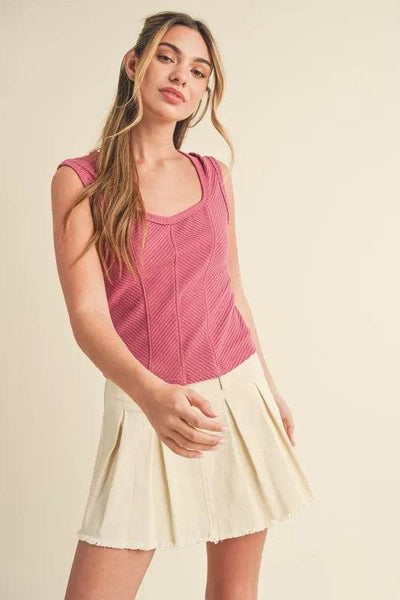 Aemi+Co Pleated Denim Mini Skirt - Ebony's Shopping