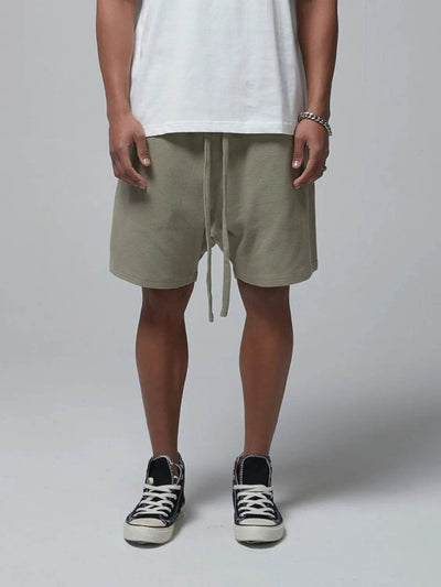 Men's Drawstring Waffle Shorts with Pockets - Ebony's Shopping