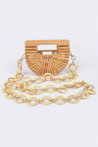 Bamboo Oversized Chain Bag - Ebony's Shopping