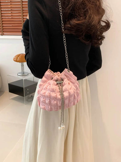 Bubble Texture Bucket Bag - Ebony's Shopping