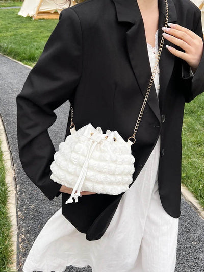 Bubble Textured Bucket Bag - Ebony's Shopping