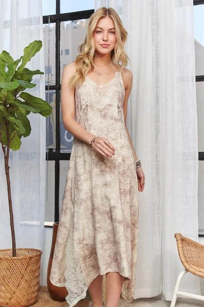 ADORA Printed Spaghetti Strap Midi Dress - Ebony's Shopping