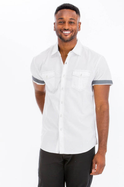 Casual Short Sleeve Solid Shirts - Ebony's Shopping