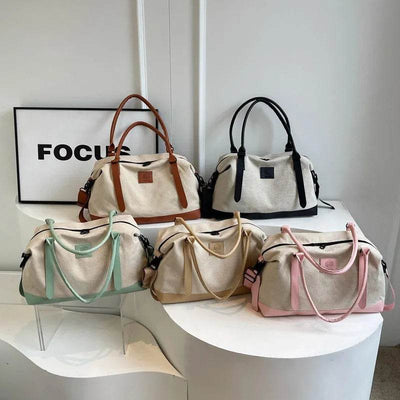 Contrast Travel Bag - Ebony's Shopping