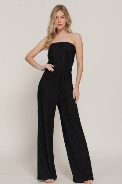 Crinkle Knit Tube Jumpsuit - Ebony's Shopping