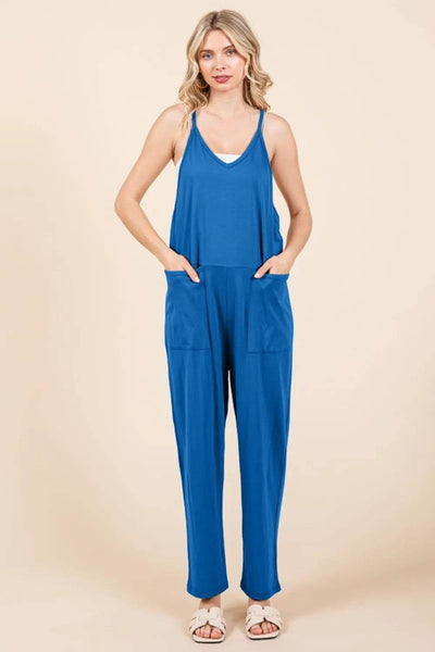 Culture Code Full Size Sleeveless Jumpsuit with Pockets - Ebony's Shopping