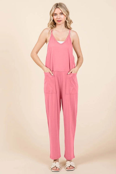 Culture Code Full Size Sleeveless Jumpsuit with Pockets - Ebony's Shopping