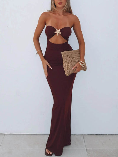 Cutout Sweetheart Neck Tube Maxi Dress - Ebony's Shopping