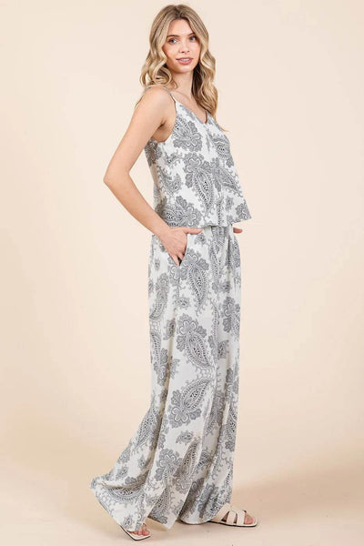 Mittoshop Paisley Print Cami and Pants Set - Ebony's Shopping