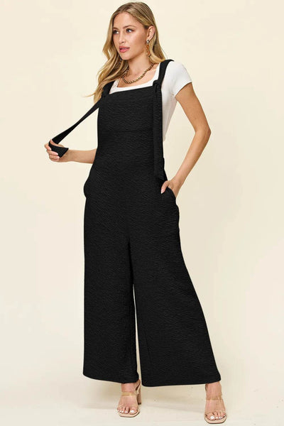 Double Take Full Size Sleeveless Wide Leg Jumpsuit - Ebony's Shopping